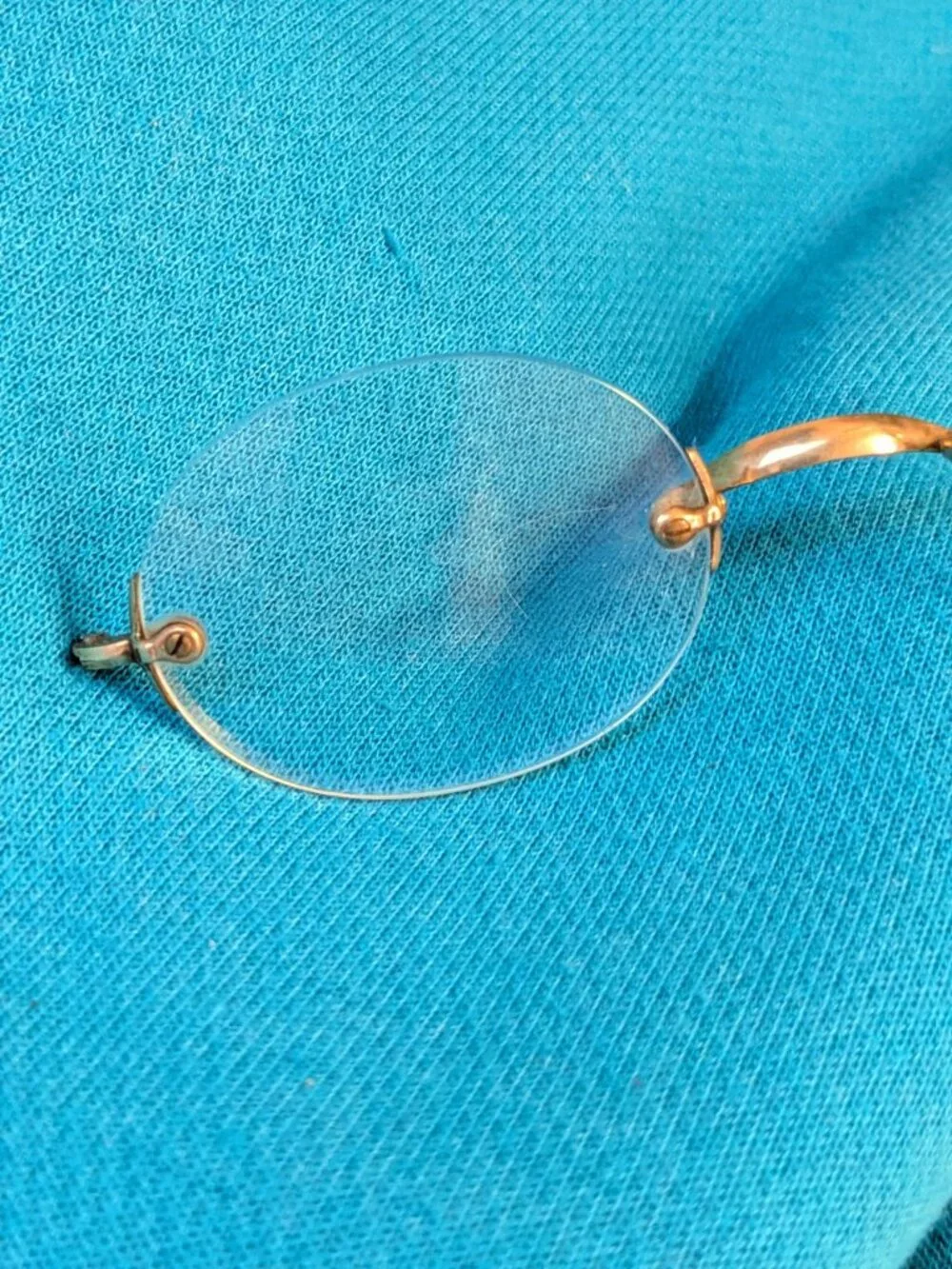 Antique 12K Gold Filled HARDY Rimless Spectacles Eyeglasses 1900s